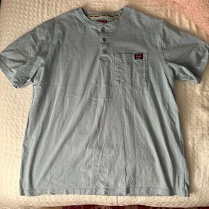 Wrangler Light Blue Short Sleeve Henley